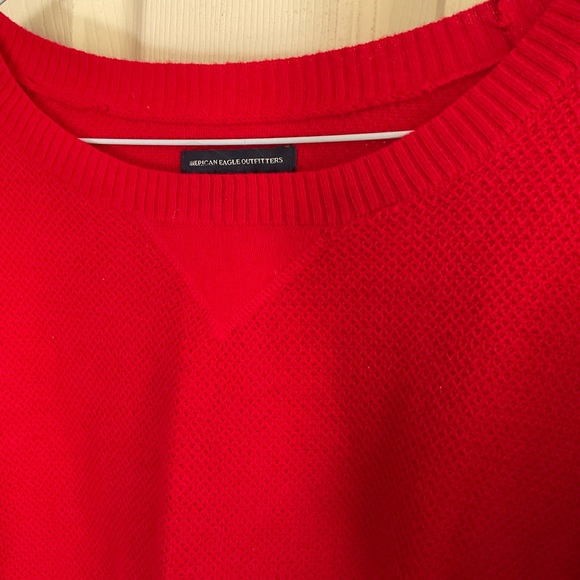 Red Knit Crewneck Sweater - Picture 3 of 3